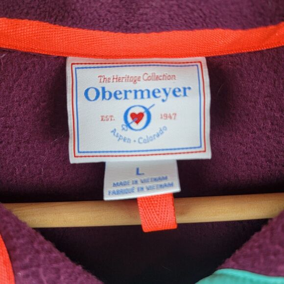 Obermeyer Boulder Fleece Jacket Girls Large Purple Teal Outdoor School Warm - Picture 2 of 16